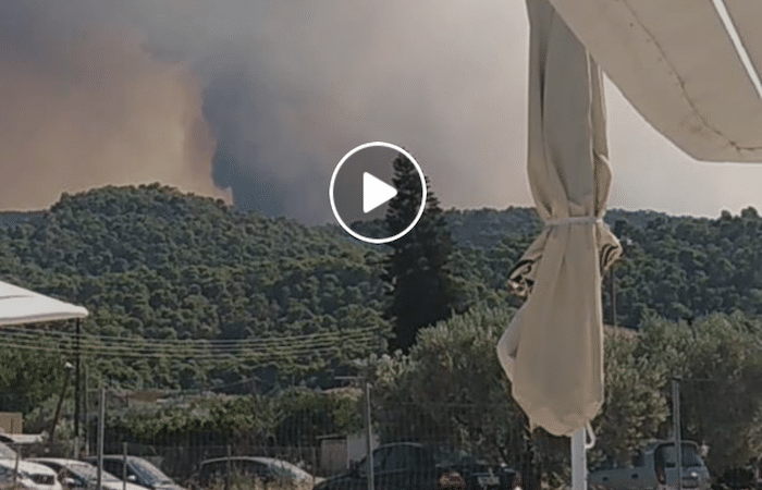 Εκτός ελέγχου η φωτιά στις Κεχριές – Αγώνας να μην φτάσει στο δάσος του Σοφικού (βίντεο)