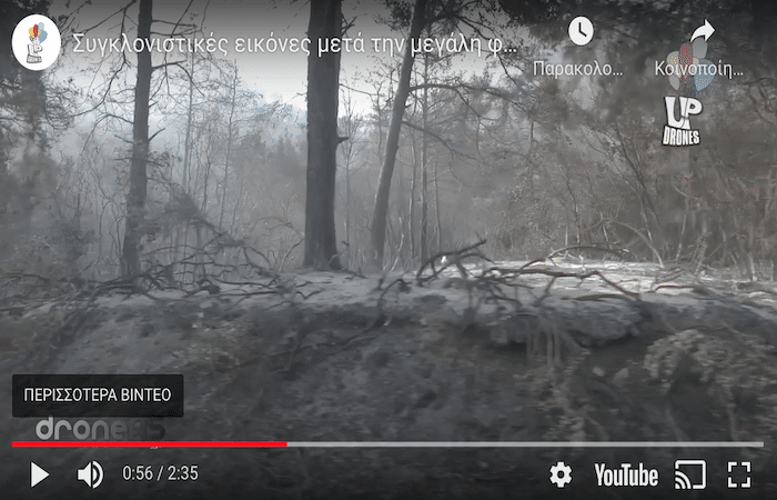 Βίντεο από drone δείχνει την καταστροφή που προκάλεσε η φωτιά που ξεκίνησε από τον Σχίνο Κορινθίας