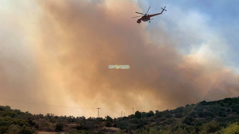 Μεγάλη πυρκαγιά σε δασική έκταση στην Στιμάγκα Κορινθίας