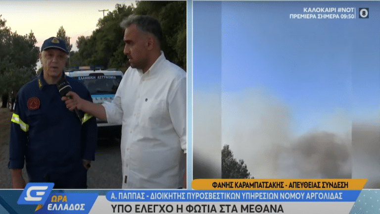 Αργολίδα: Ο διοικητής της Πυροσβεστικής για τη φωτιά στα Μέθανα – Υπό έλεγχο τέθηκε από τις ισχυρές πυροσβεστικές δυνάμεις