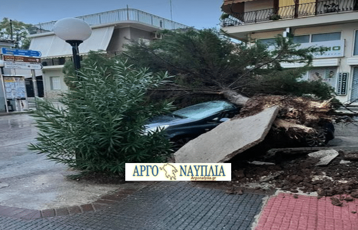 Το βίντεο από τις καταστροφές που έκανε το μπουρίνι – Έκλεισε τον δρόμο Άργους – Ναυπλίου