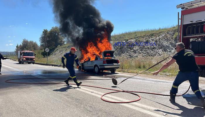 Φωτιά σε όχημα στον περιφερειακό δρόμο Ναυπλίου – Μυκηνών