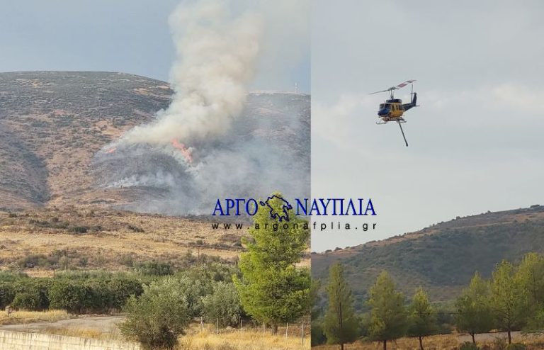 Ανεξέλεγκτη η φωτιά στην Αμυγδαλίτσα Αργολίδας